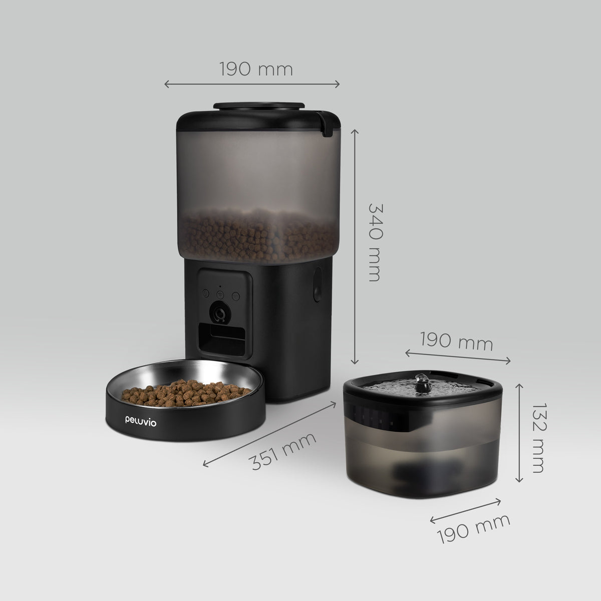 Peluvio Feast automatyczny dozownik karmy 4,5 l z fontanną 2,5 l, kamerą i Wi-Fi