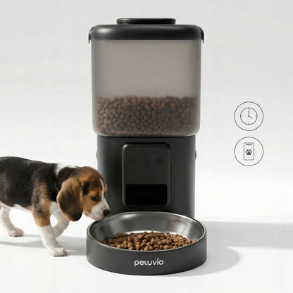 Peluvio Crispy automatyczny podajnik karmy dla psa 4,5 l z Wi-Fi i aplikacją – miska stalowa