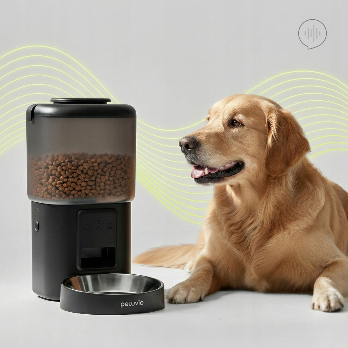 Peluvio Crispy automatyczny podajnik karmy dla psa 4,5 l z Wi-Fi i aplikacją – miska stalowa