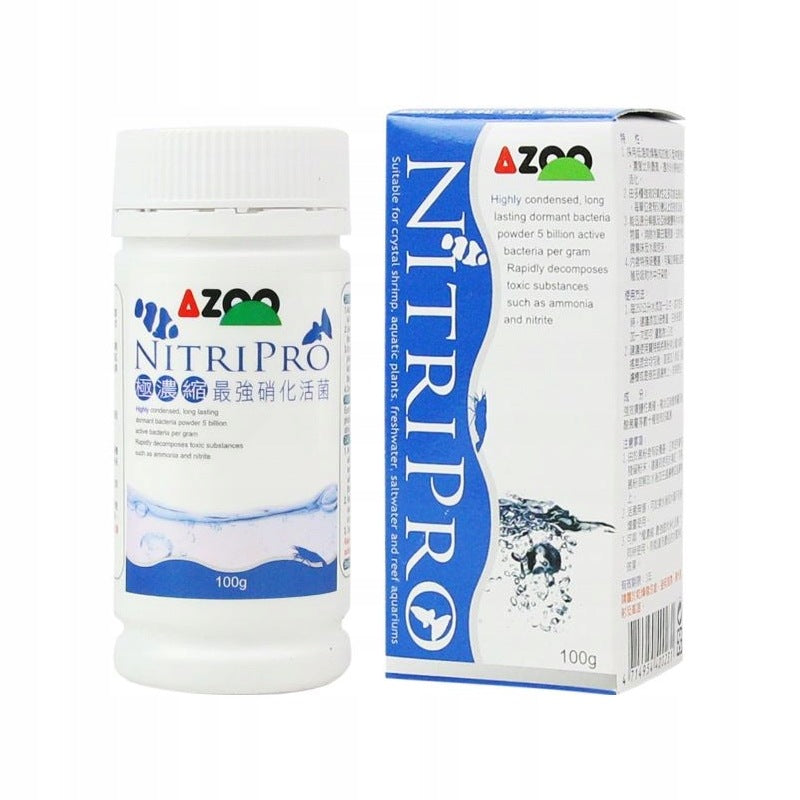Azoo NitriPro bakterie do akwarium w proszku 100 g – uśpione bakterie nitryfikacyjne