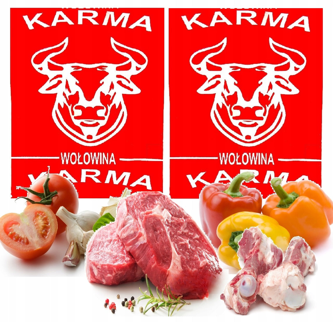 Karma BARF dla psa wołowina 10 kg – mrożona surowa, z kością, 40 kostek po 250 g
