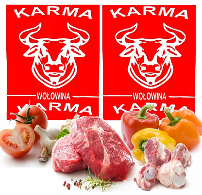 Karma BARF dla psa wołowina 10 kg – mrożona surowa, z kością, 40 kostek po 250 g