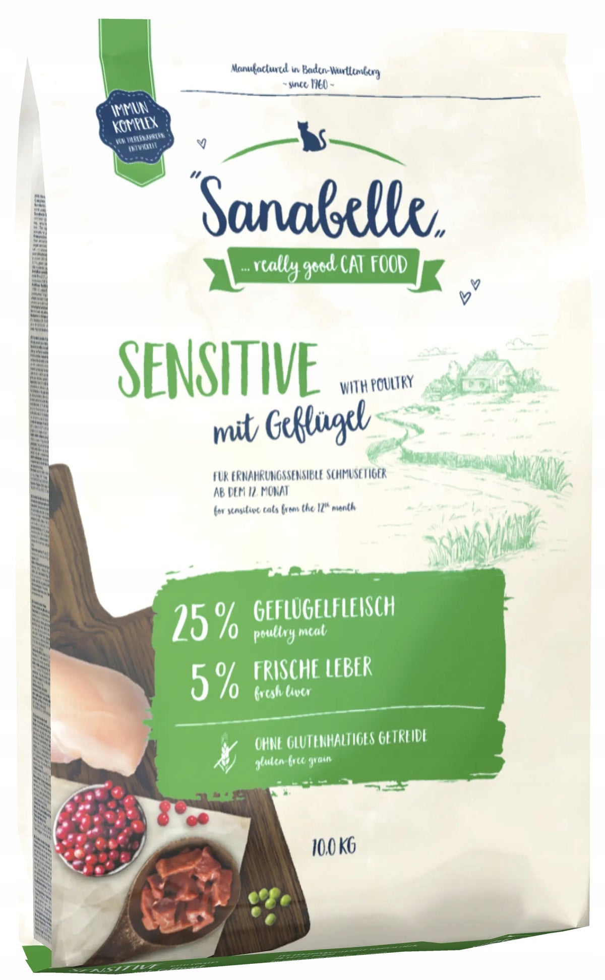 Sanabelle Sensitive sucha karma dla kota 10 kg z drobiem i prebiotykiem – kurczak