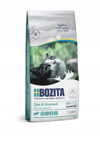 Bozita Diet & Stomach sucha karma dla kota bez zbóż 2 kg – łoś, dla wrażliwych