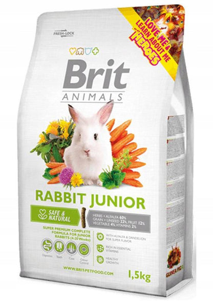 Brit Animals Rabbit Junior Complete karma dla młodych królików 1,5 kg – granulat