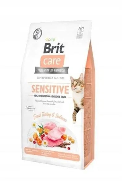 Brit Care Cat Grain-Free Sensitive sucha karma dla kota 2 kg – bezzbożowa, indyk i łosoś