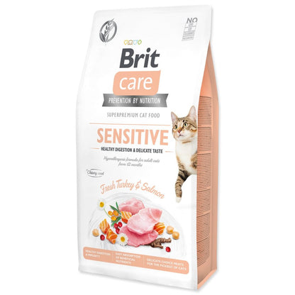 Brit Care Cat Grain-free Sensitive sucha karma dla kota 7 kg bezzbożowa – indyk i łosoś