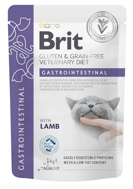 Brit Grain Free mokra karma dla kota Gastrointestinal 12x85 g – filety w sosie, kurczak