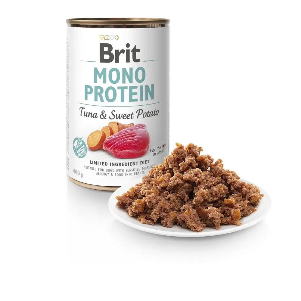 BRIT Mono Protein mokra karma dla psa tuńczyk z batatem 6x400 g – monobiałkowa, hipoalergiczna