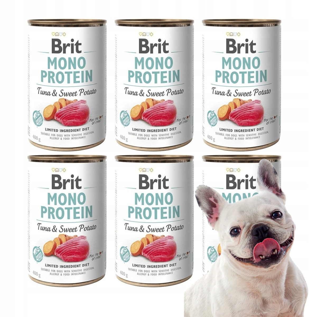 BRIT Mono Protein mokra karma dla psa tuńczyk z batatem 6x400 g – monobiałkowa, hipoalergiczna