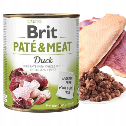 BRIT Pate & Meat mokra karma dla psa bezzbożowa 30 x 800 g – pasztet z mięsem, mix smaków