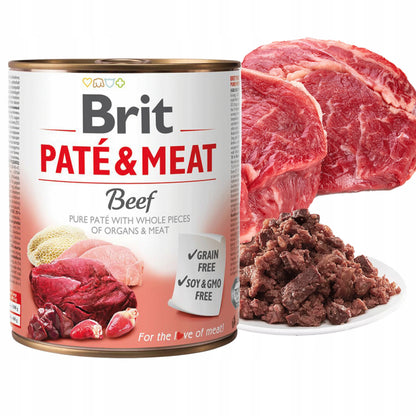 BRIT Pate & Meat mokra karma dla psa bezzbożowa 30 x 800 g – pasztet z mięsem, mix smaków