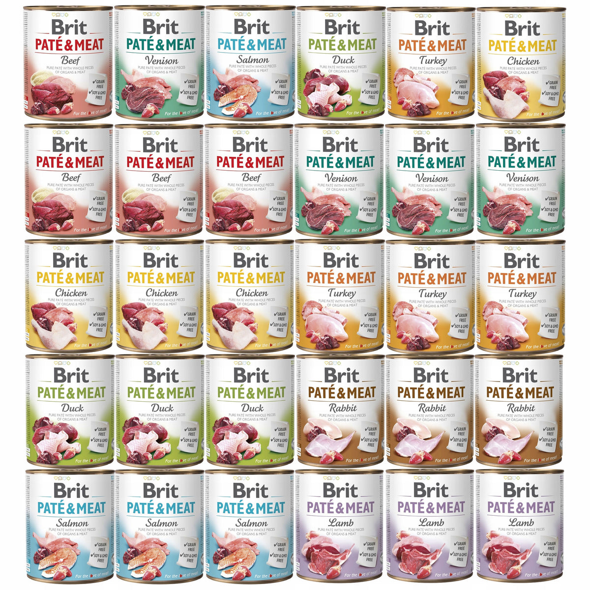 BRIT Pate & Meat mokra karma dla psa bezzbożowa 30 x 800 g – pasztet z mięsem, mix smaków