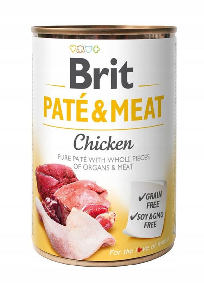 BRIT Pate&Meat mokra karma dla psa bez zbóż 8 x 400 g – mix smaków, puszki