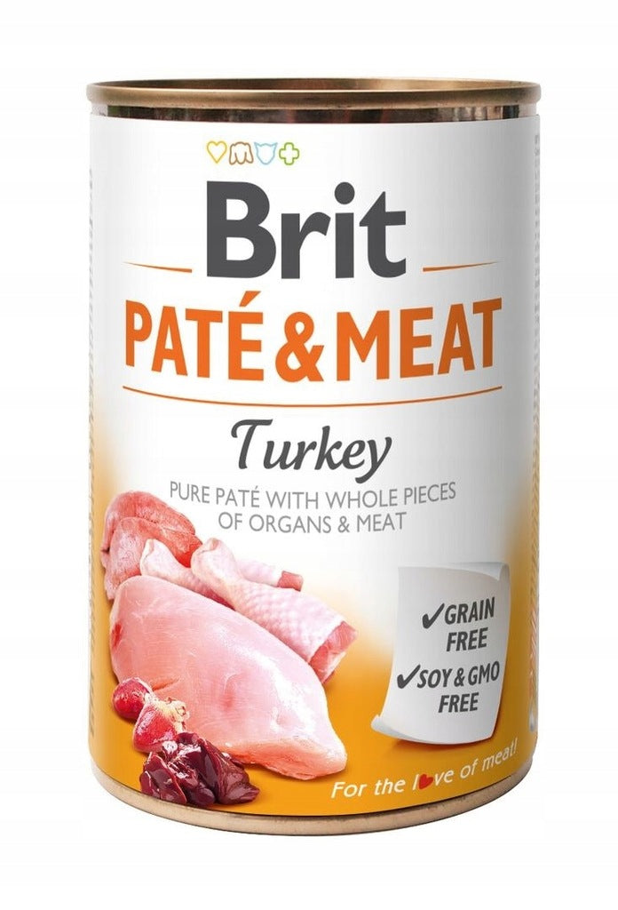 BRIT Pate&Meat mokra karma dla psa bez zbóż 8 x 400 g – mix smaków, puszki
