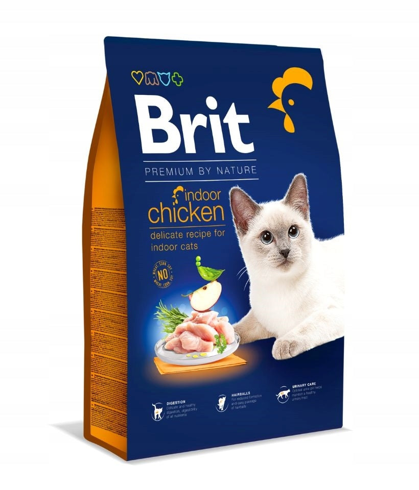 Brit Premium by Nature Indoor sucha karma dla kotów niewychodzących 8 kg – kurczak