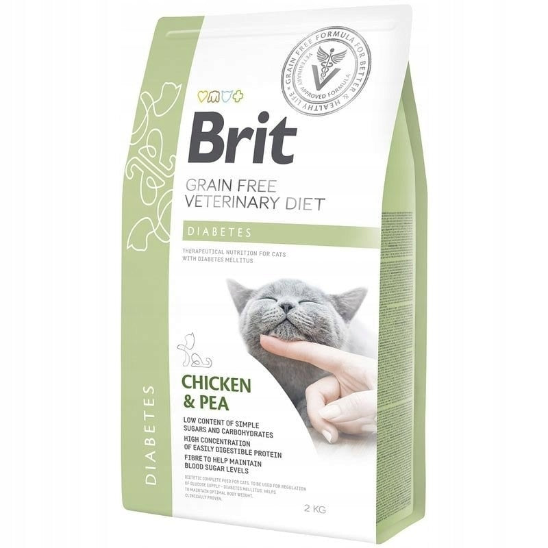 Brit Veterinary Diets Cat Diabetes 2 kg – sucha karma bezzbożowa dla kota z cukrzycą, kurczak