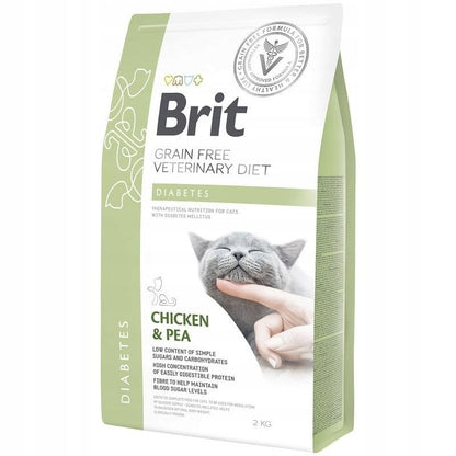 Brit Veterinary Diets Cat Diabetes 2 kg – sucha karma bezzbożowa dla kota z cukrzycą, kurczak