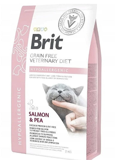 Brit Veterinary Diets Cat Hypoallergenic karma sucha 2 kg bezzbożowa dla kotów z alergią – łosoś