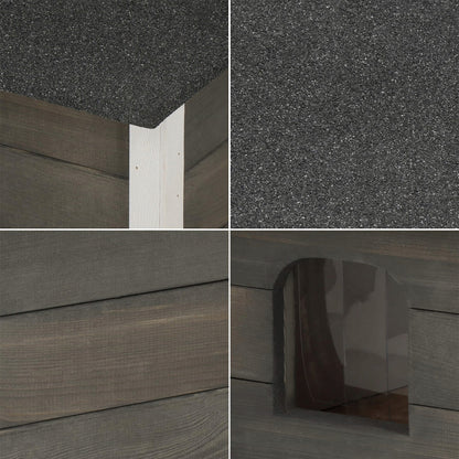 Springos Buda dla psa i kota ocieplana 54 x 39 x 30 cm, drewniana z kurtyną – szara