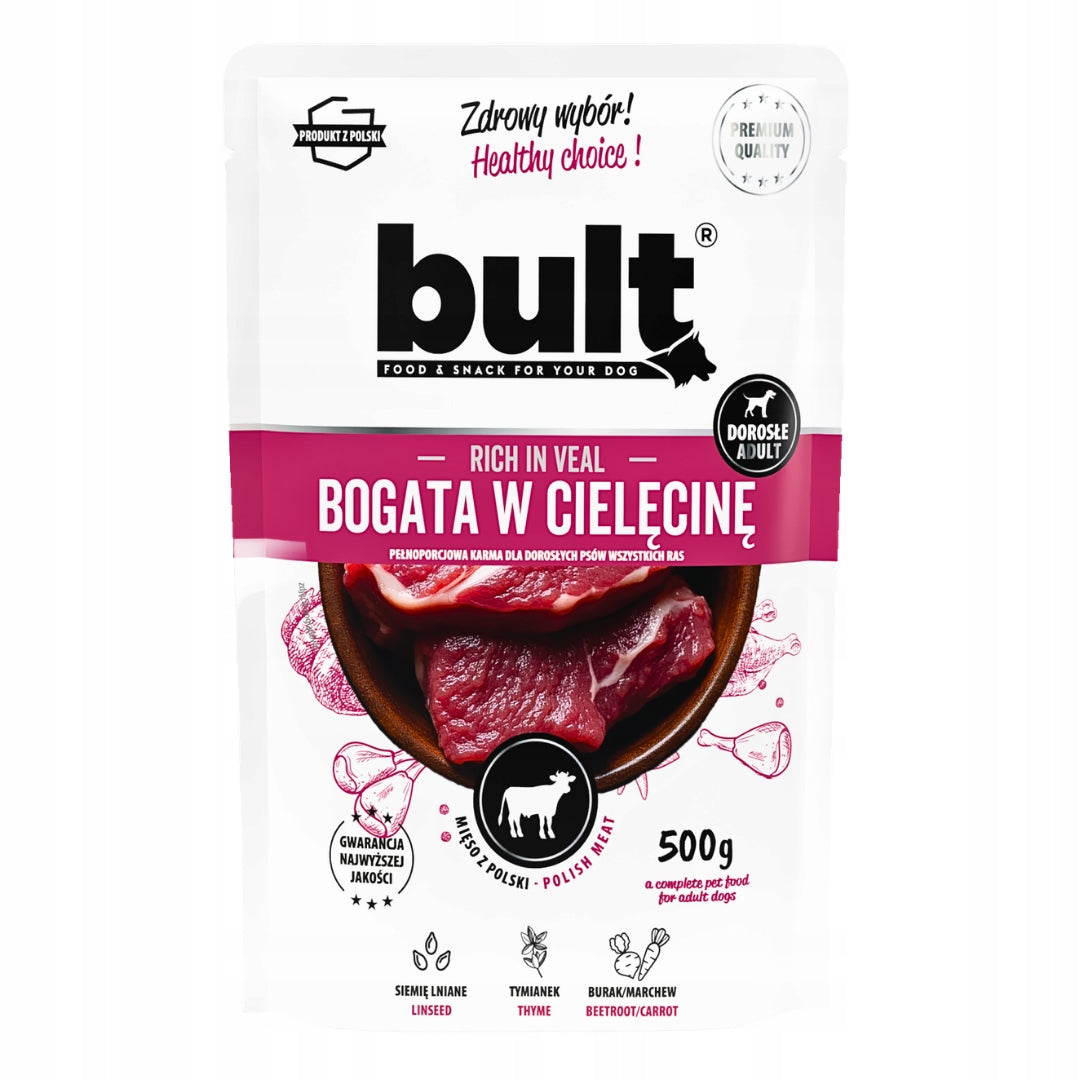 BULT Mokra karma dla psa 20 x 500 g mix 10 smaków – pełnoporcjowa, dla dorosłych psów