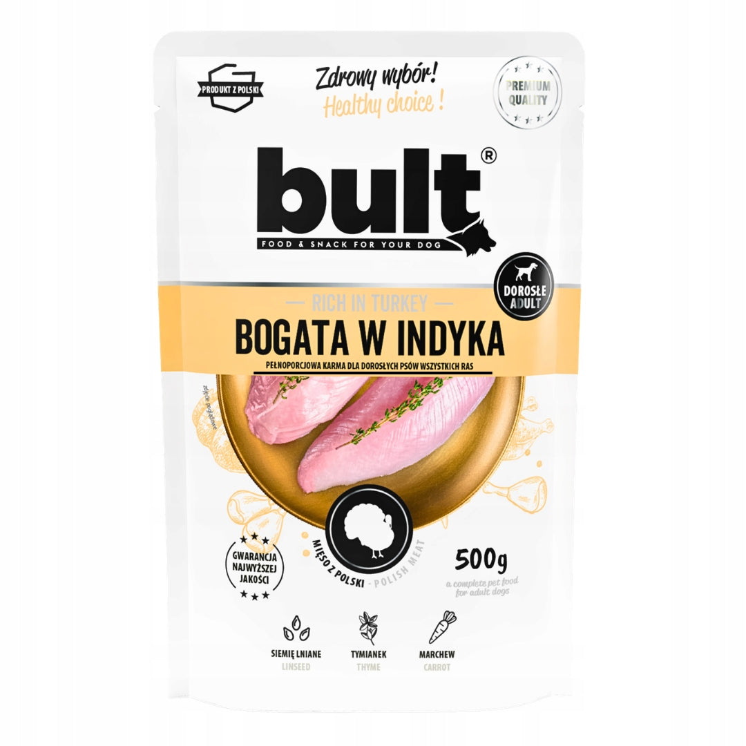 BULT Mokra karma dla psa 20 x 500 g mix 10 smaków – pełnoporcjowa, dla dorosłych psów