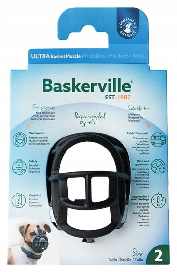 Baskerville Kaganiec fizjologiczny Ultra-2 rozmiar S dla psa, neoprenowa wyściółka – czarny