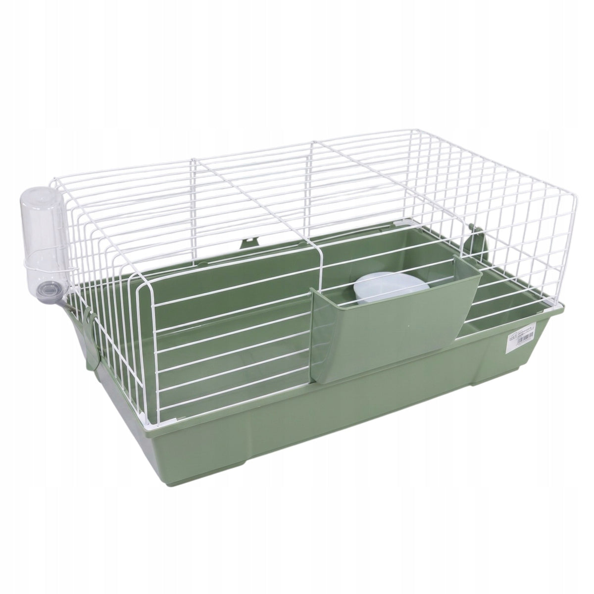 AquosPlast Klatka dla królika i świnki morskiej 80x46x36 cm z kuwetą 15 cm i wyposażeniem – oliwkowa