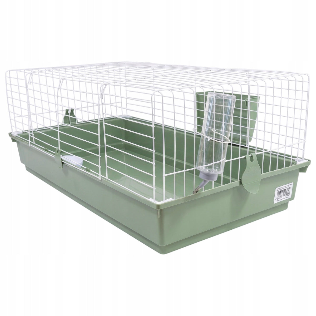 AquosPlast Klatka dla królika i świnki morskiej 80x46x36 cm z kuwetą 15 cm i wyposażeniem – oliwkowa