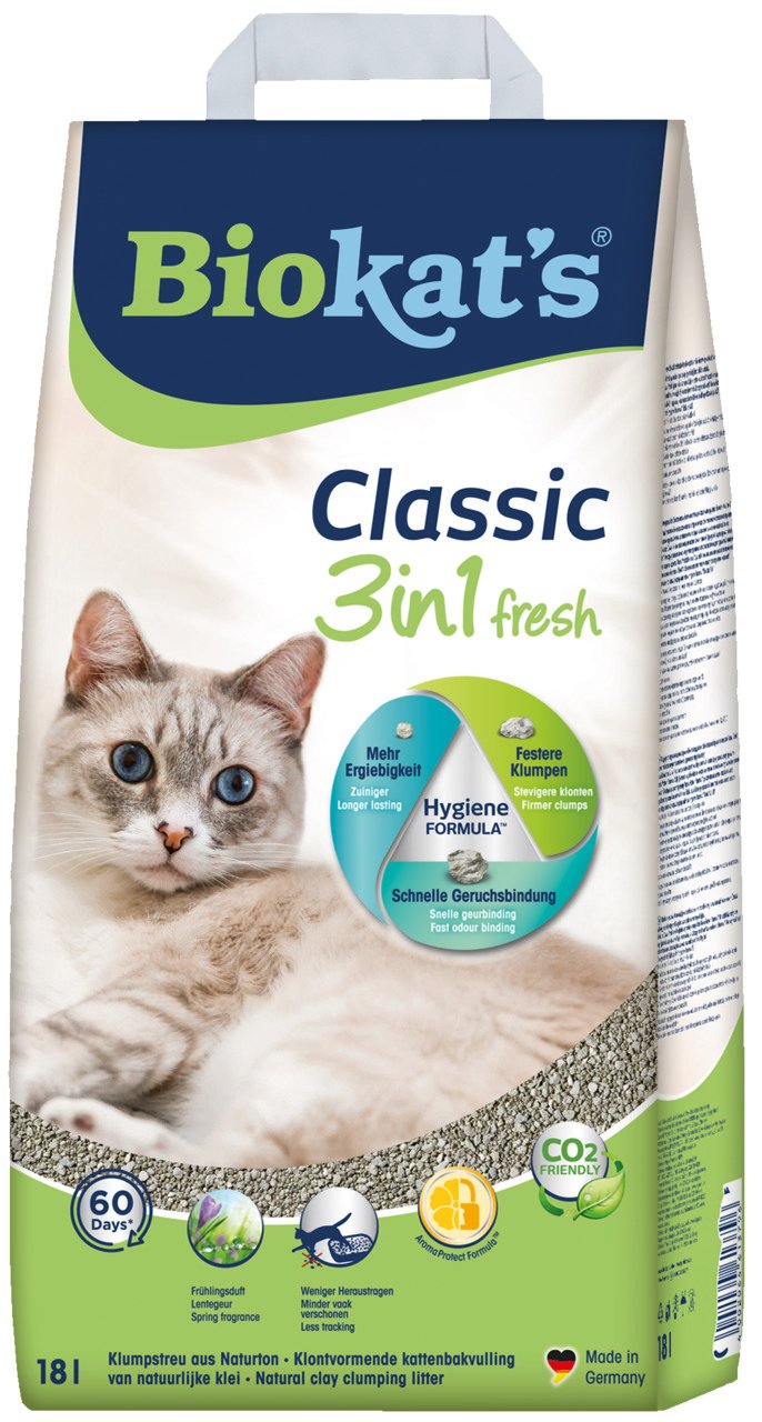 Biokat's Classic 3w1 Fresh żwirek bentonitowy dla kota 18 l zbrylający – świeża trawa
