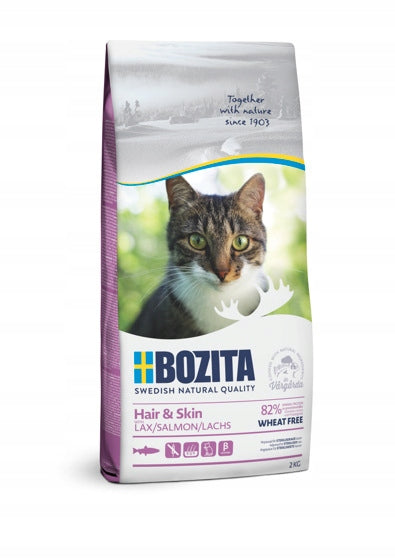 Bozita Hair & Skin sucha karma dla kota 2 kg bez pszenicy – dla kotów sterylizowanych, łosoś