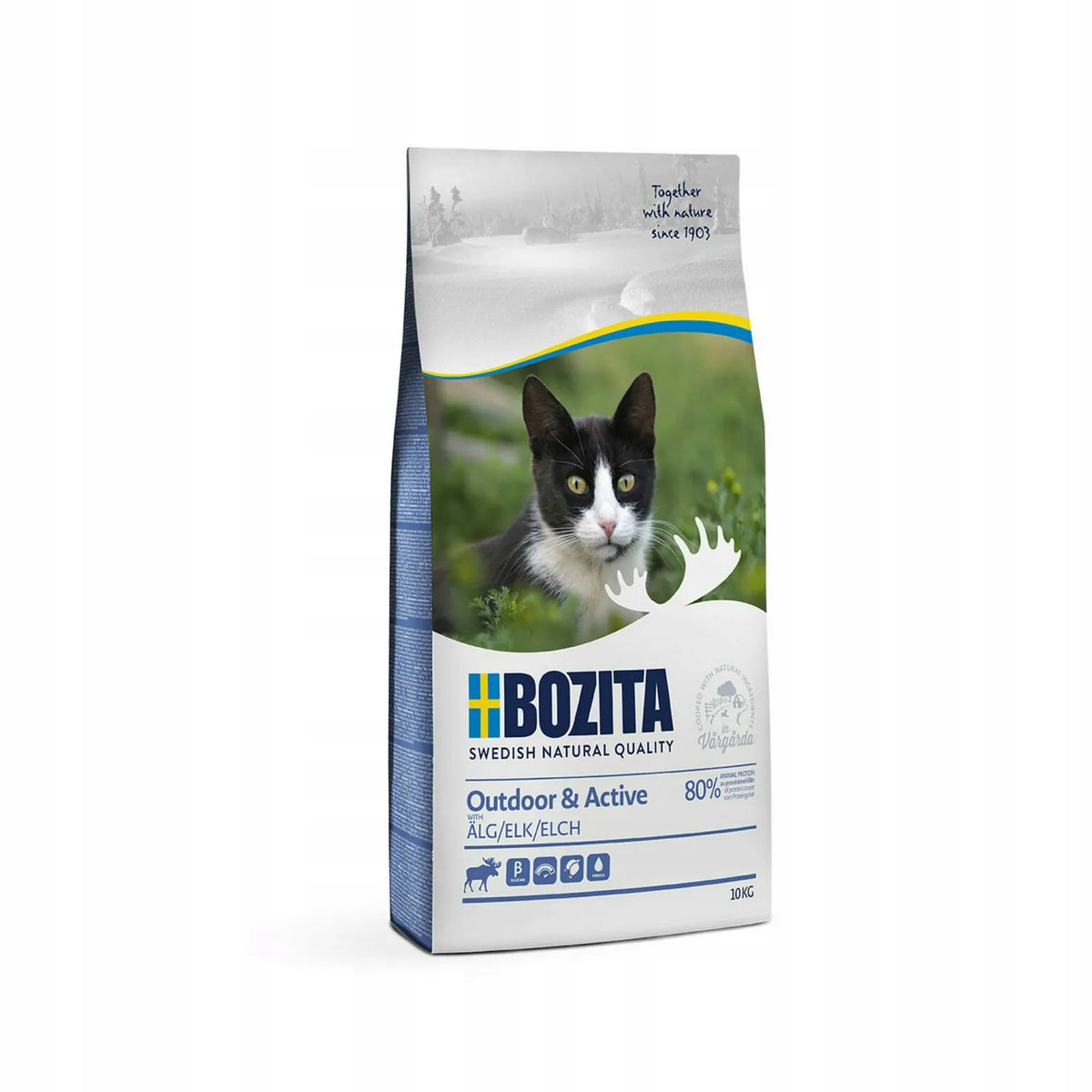 Bozita Outdoor & Active sucha karma dla kota 10 kg z łosiem – dla aktywnych kotów, odkłaczająca