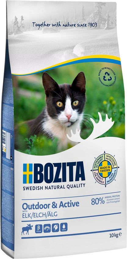 Bozita Outdoor & Active sucha karma dla kota 10 kg z łosiem – dla aktywnych kotów, odkłaczająca
