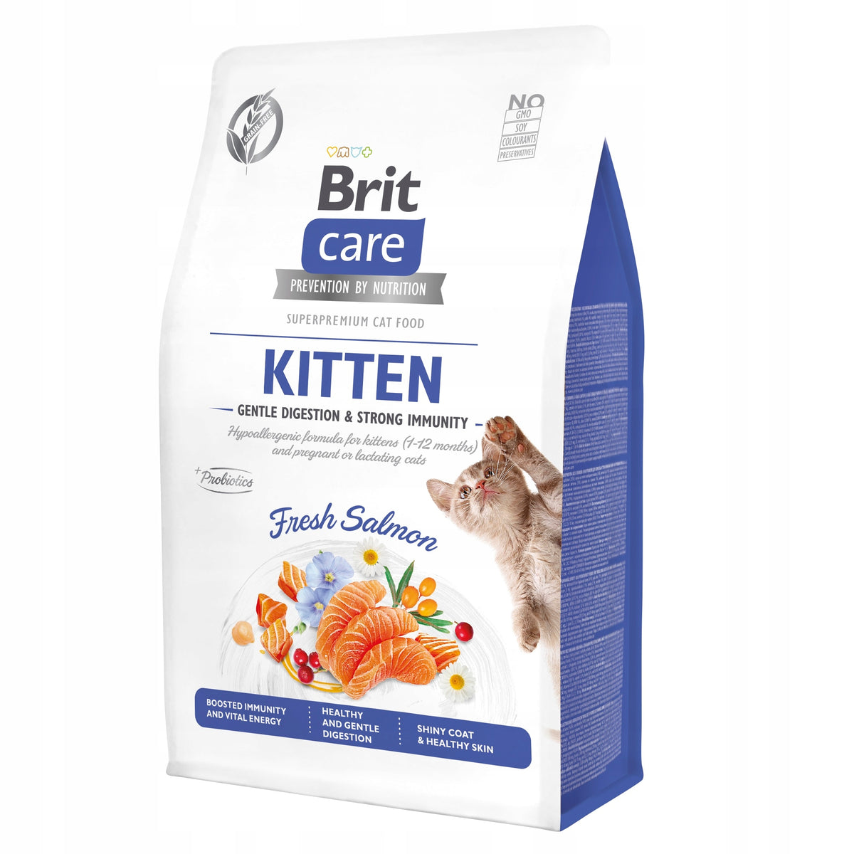 Brit Care karma sucha dla kociąt bez zbóż 2 x 0,4 kg – Kitten Immunity, łosoś