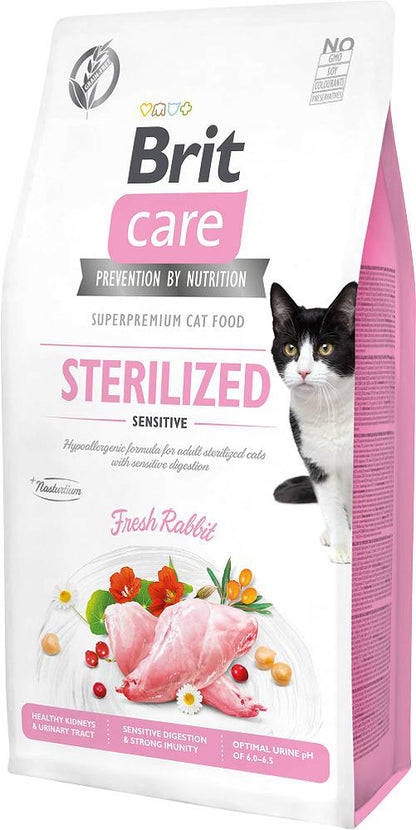 Brit Care Cat Grain-Free Sterilized Sensitive 7 kg – sucha karma bezzbożowa dla kota, królik