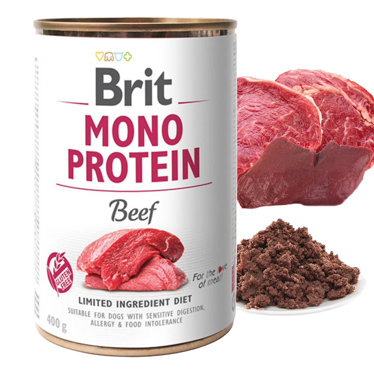 Brit Care Mono Protein mokra karma dla psa 8 x 400 g – bezzbożowa, monobiałkowa, mix smaków