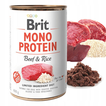 Brit Care Mono Protein mokra karma dla psa 8 x 400 g – bezzbożowa, monobiałkowa, mix smaków