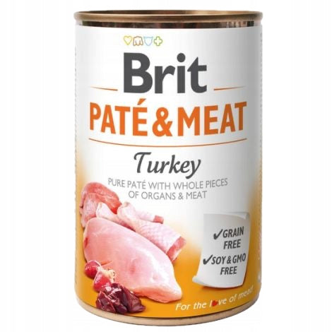 Brit Pate & Meat mokra karma dla psa bezzbożowa 6 x 400 g, pasztet z mięsem – mix smaków