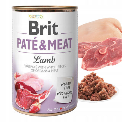 Brit Mokra karma dla psa dorosłego bezzbożowa, pasztet z kawałkami mięsa 8 x 400 g – mix smaków