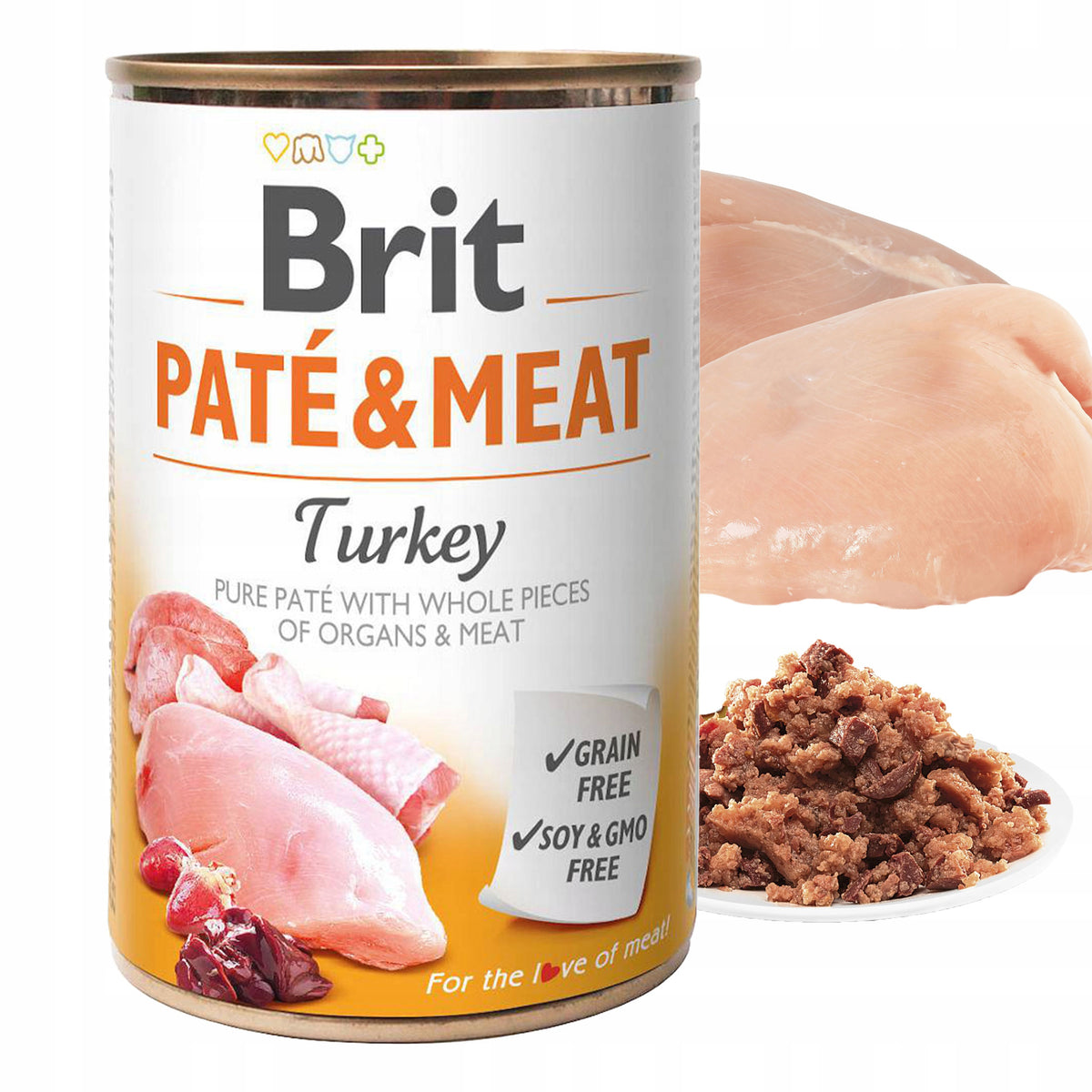 Brit Mokra karma dla psa dorosłego bezzbożowa, pasztet z kawałkami mięsa 8 x 400 g – mix smaków