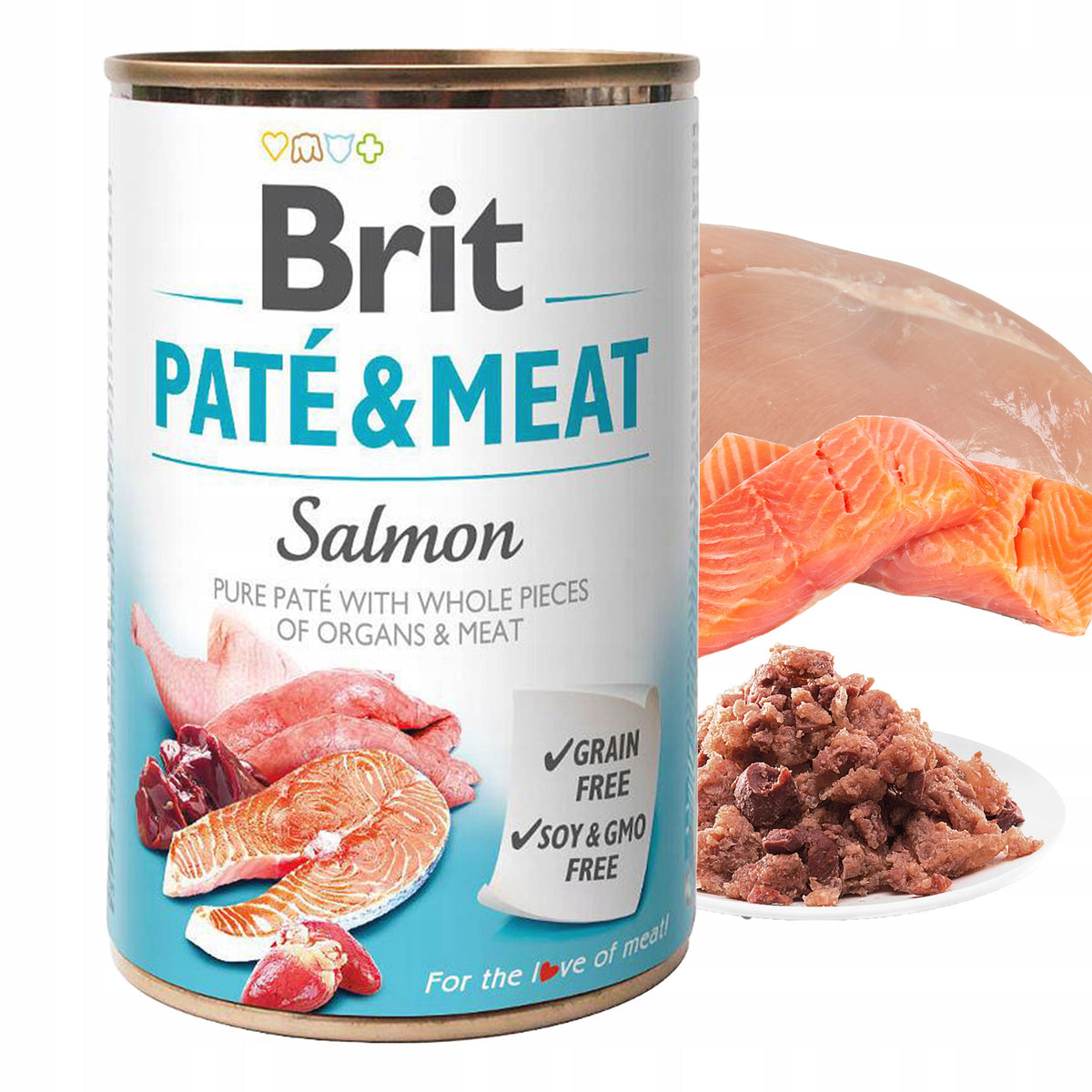 Brit Mokra karma dla psa dorosłego bezzbożowa, pasztet z kawałkami mięsa 8 x 400 g – mix smaków