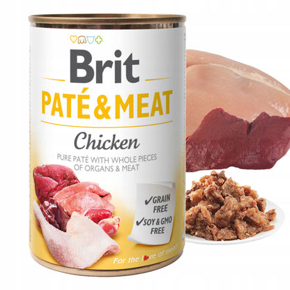 Brit Mokra karma dla psa dorosłego bezzbożowa, pasztet z kawałkami mięsa 8 x 400 g – mix smaków