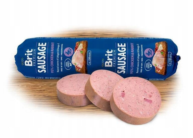 Brit Premium Sausage mokra karma dla psa, kurczak z królikiem 12 x 800 g – psy dorosłe