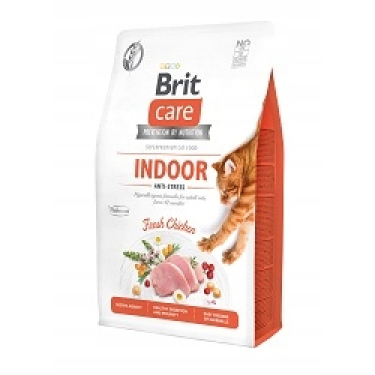 Brit Care sucha karma dla kota indoor 7 kg bezzbożowa z kurczakiem – Anti-Stress