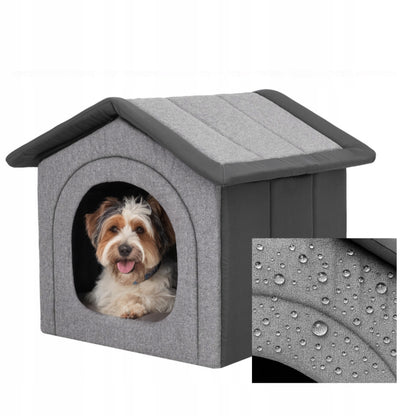 Doggy Miękka buda dla psa 60x70x63 cm – składany domek legowisko XL do domu, grafit
