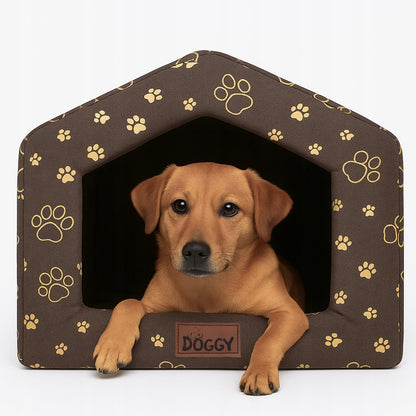 Doggy Buda Smart budka legowisko dla psa i kota 59x55 cm z poduszką, wodoodporna – brązowa