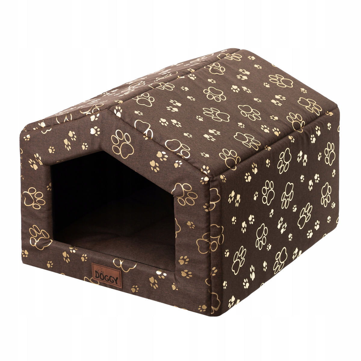 Doggy Buda Smart budka legowisko dla psa i kota 59x55 cm z poduszką, wodoodporna – brązowa
