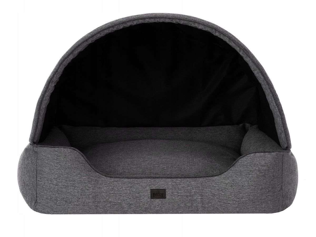 PROMPTER Buda i legowisko dla psa 2w1 z daszkiem 82 x 58 cm, rozmiar XL – czarna