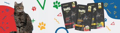 Bulti Superfoods mokra karma dla kota bezzbożowa 30 x 100 g – mix smaków kaczka, kurczak, wołowina