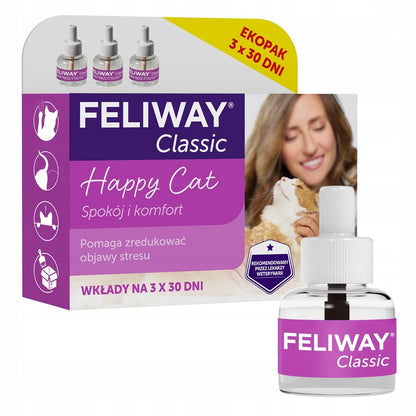 Ceva Feliway Classic wkład 48 ml – feromony uspokajające dla kota, zestaw 3 szt.